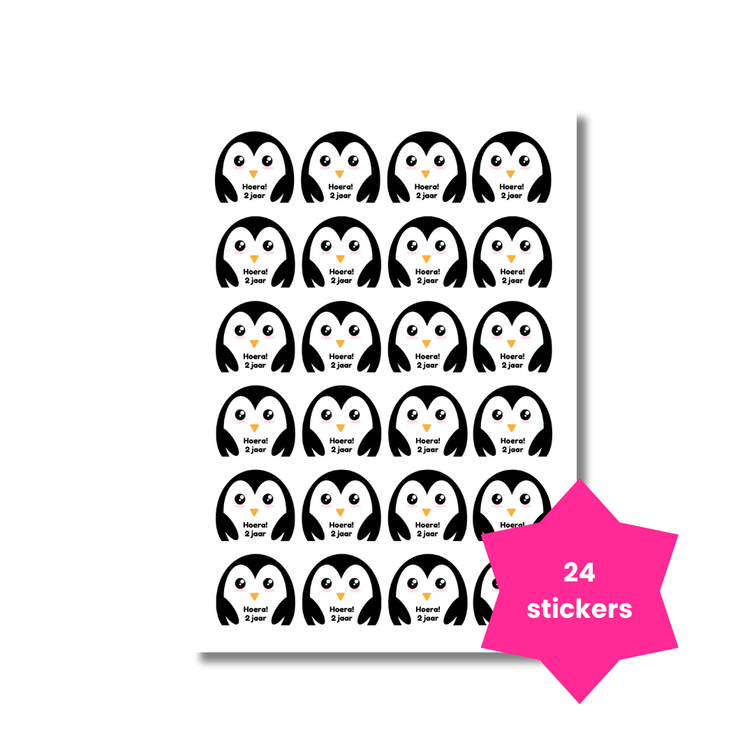 Pinguïn stickers (24 stuks)