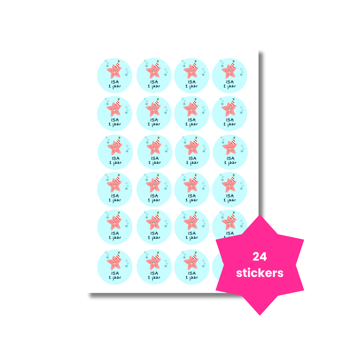 Zeester stickers (24 stuks)