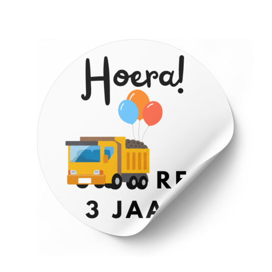 Bouwauto stickers (24 stuks)