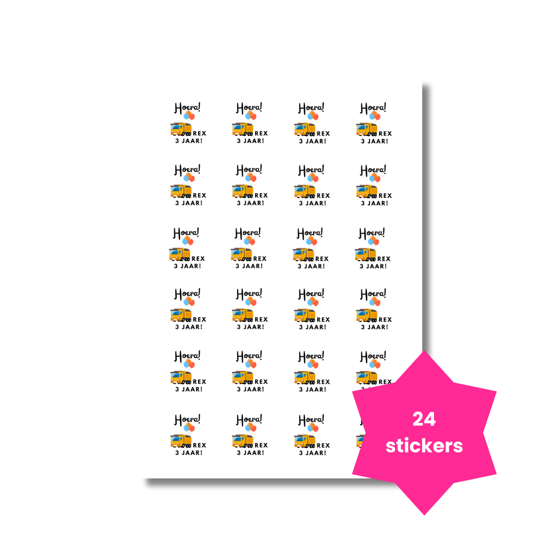 Bouwauto stickers (24 stuks)