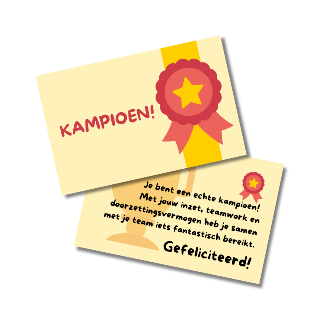 Cadeaukaartje - Kampioen